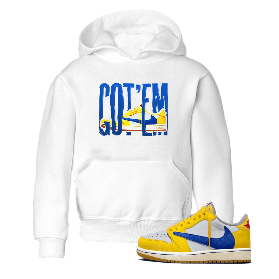 1s Travis Scott Canary shirt to match jordans Wiggling Gotem sneaker tees Air Jordan 1 Travis Scott Canary SNRT sneaker release tees baby toddler White 1 cotton Shirt