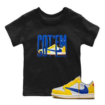 1s Travis Scott Canary shirt to match jordans Wiggling Gotem sneaker tees Air Jordan 1 Travis Scott Canary SNRT sneaker release tees baby toddler Black 1 cotton Shirt