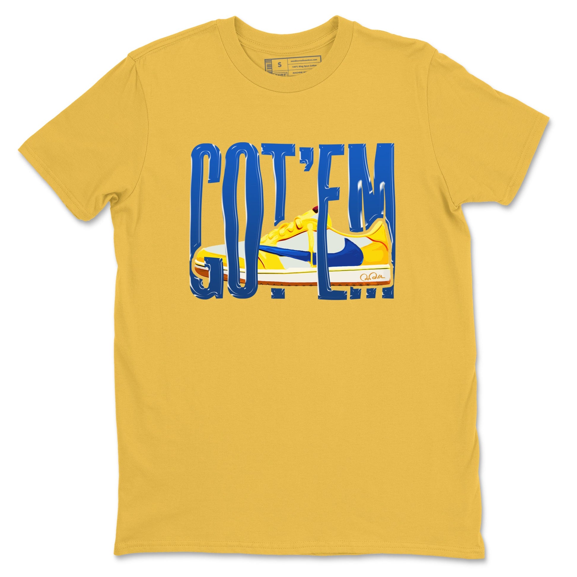1s Travis Scott Canary shirt to match jordans Wiggling Gotem sneaker tees Air Jordan 1 Travis Scott Canary SNRT Sneaker Release Tees unisex cotton Daisy 2 crew neck shirt