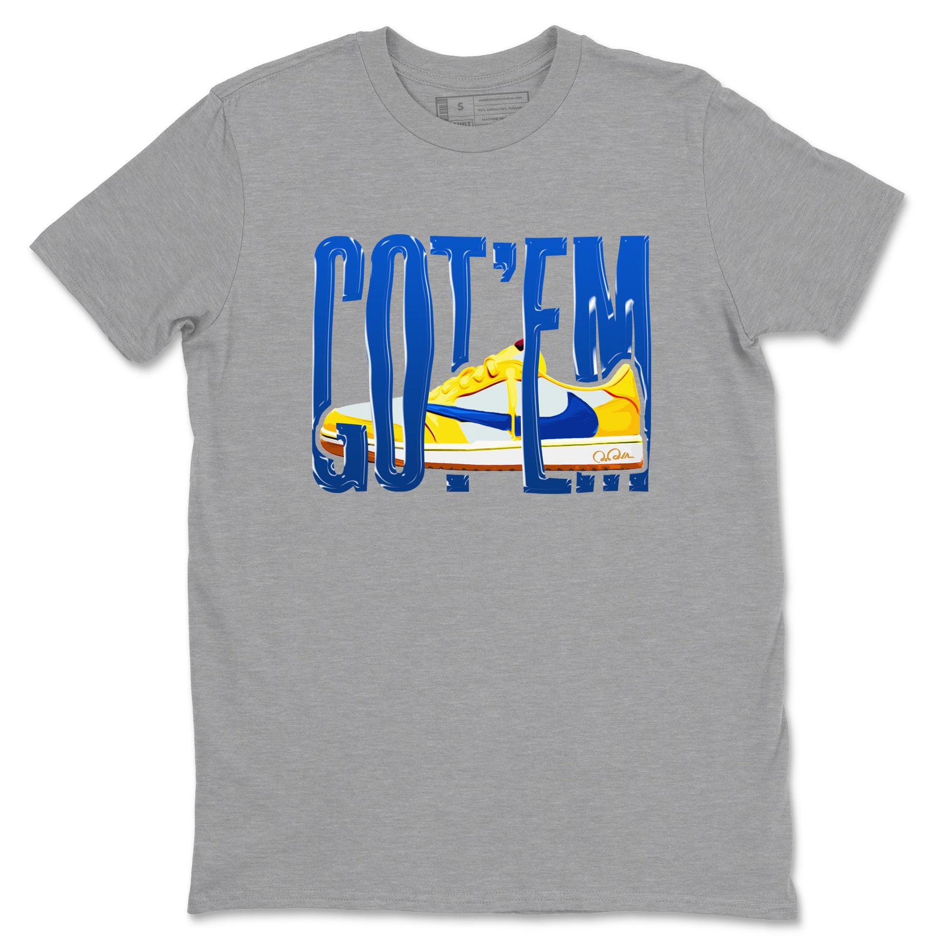 1s Travis Scott Canary shirt to match jordans Wiggling Gotem sneaker tees Air Jordan 1 Travis Scott Canary SNRT Sneaker Release Tees unisex cotton Heather Grey 2 crew neck shirt