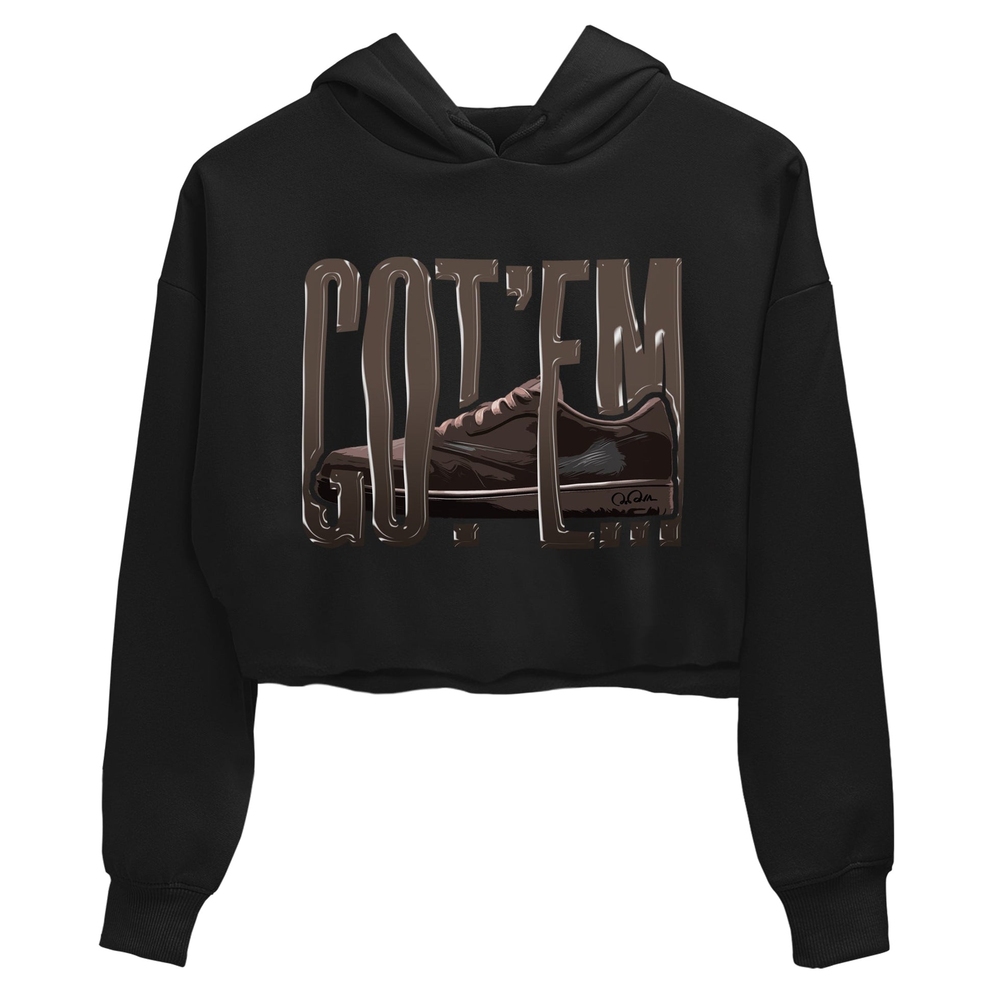 Air Jordan 1 Travis Scott Velvet Brown shirts to match jordans Wiggling Gotem sneaker tees Air Jordan 1 Travis Scott Velvet Brown best t-shirts to wear with jordans SNRT Sneaker Tees unisex cotton Black 2 crop tee
