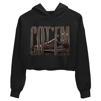 Air Jordan 1 Travis Scott Velvet Brown shirts to match jordans Wiggling Gotem sneaker tees Air Jordan 1 Travis Scott Velvet Brown best t-shirts to wear with jordans SNRT Sneaker Tees unisex cotton Black 2 crop tee