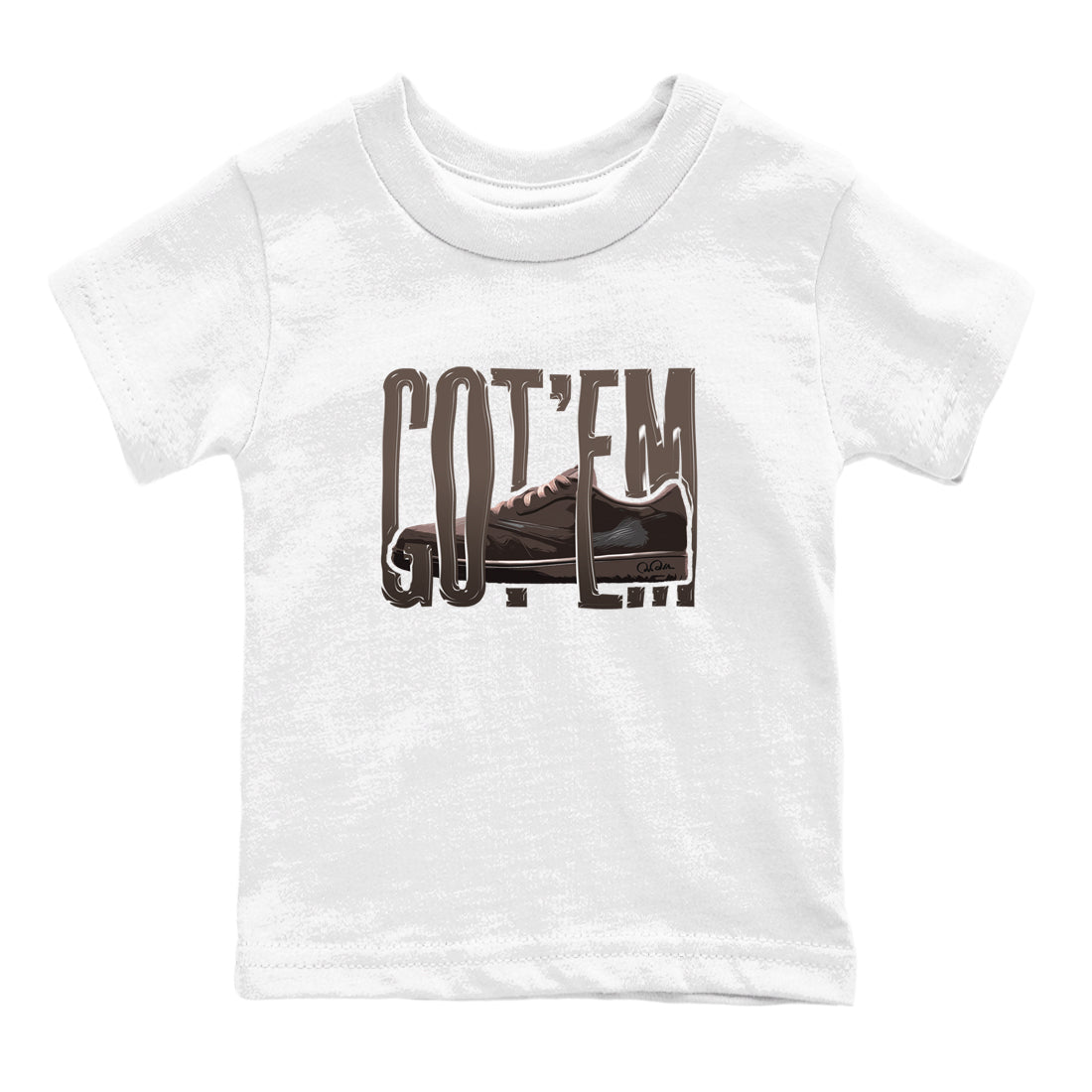 Air Jordan 1 Travis Scott Velvet Brown shirts to match jordans Wiggling Gotem sneaker tees Air Jordan 1 Travis Scott Velvet Brown best t-shirts to wear with jordans SNRT Sneaker Tees Youth Baby White 2 tee