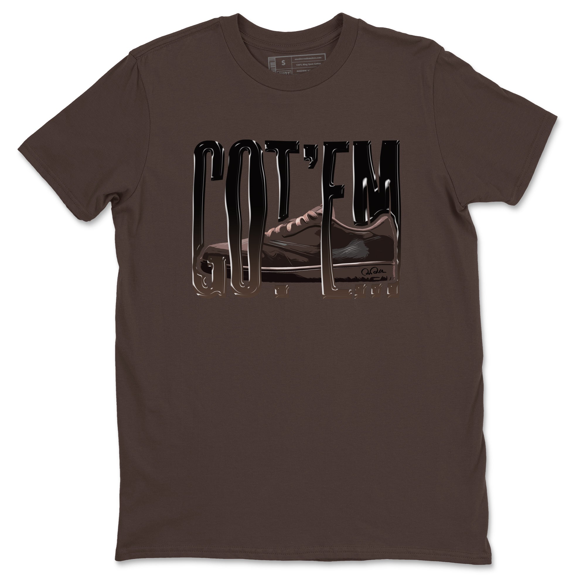 Air Jordan 1 Travis Scott Velvet Brown shirts to match jordans Wiggling Gotem sneaker tees Air Jordan 1 Travis Scott Velvet Brown best t-shirts to wear with jordans SNRT Sneaker Tees unisex cotton Dark Chocolate 2 shirts