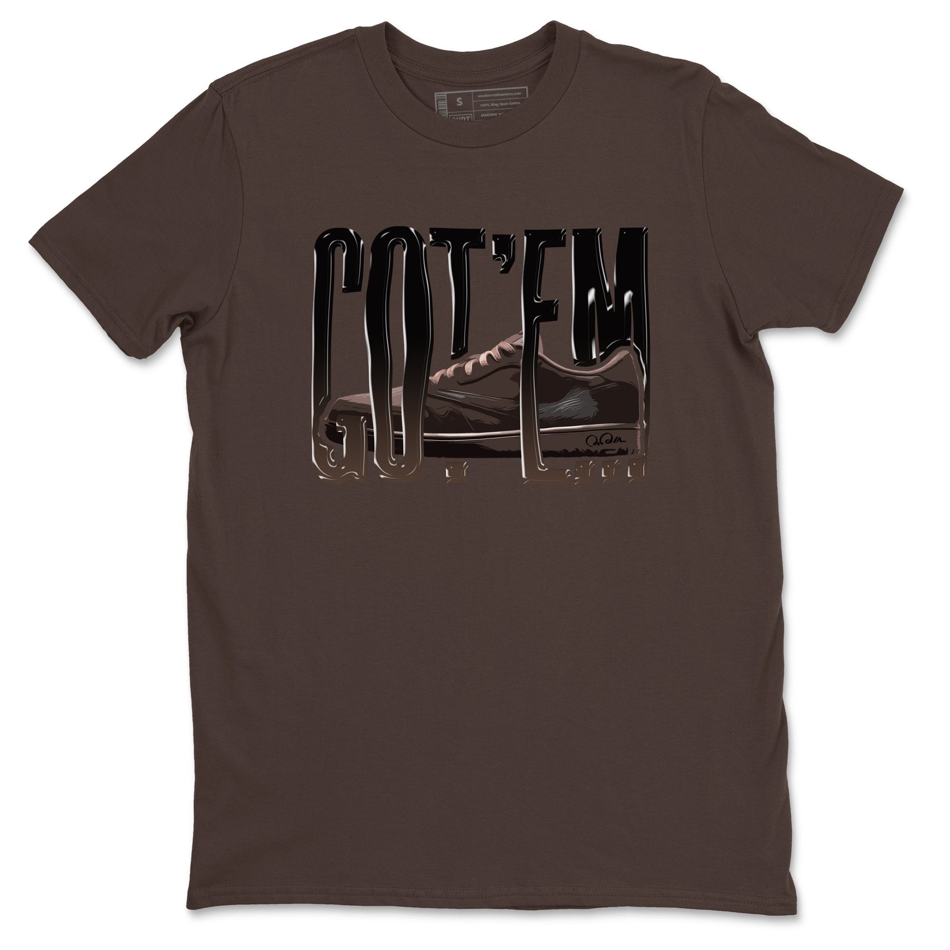 Air Jordan 1 Travis Scott Velvet Brown shirts to match jordans Wiggling Gotem sneaker tees Air Jordan 1 Travis Scott Velvet Brown best t-shirts to wear with jordans SNRT Sneaker Tees unisex cotton Dark Chocolate 2 shirts