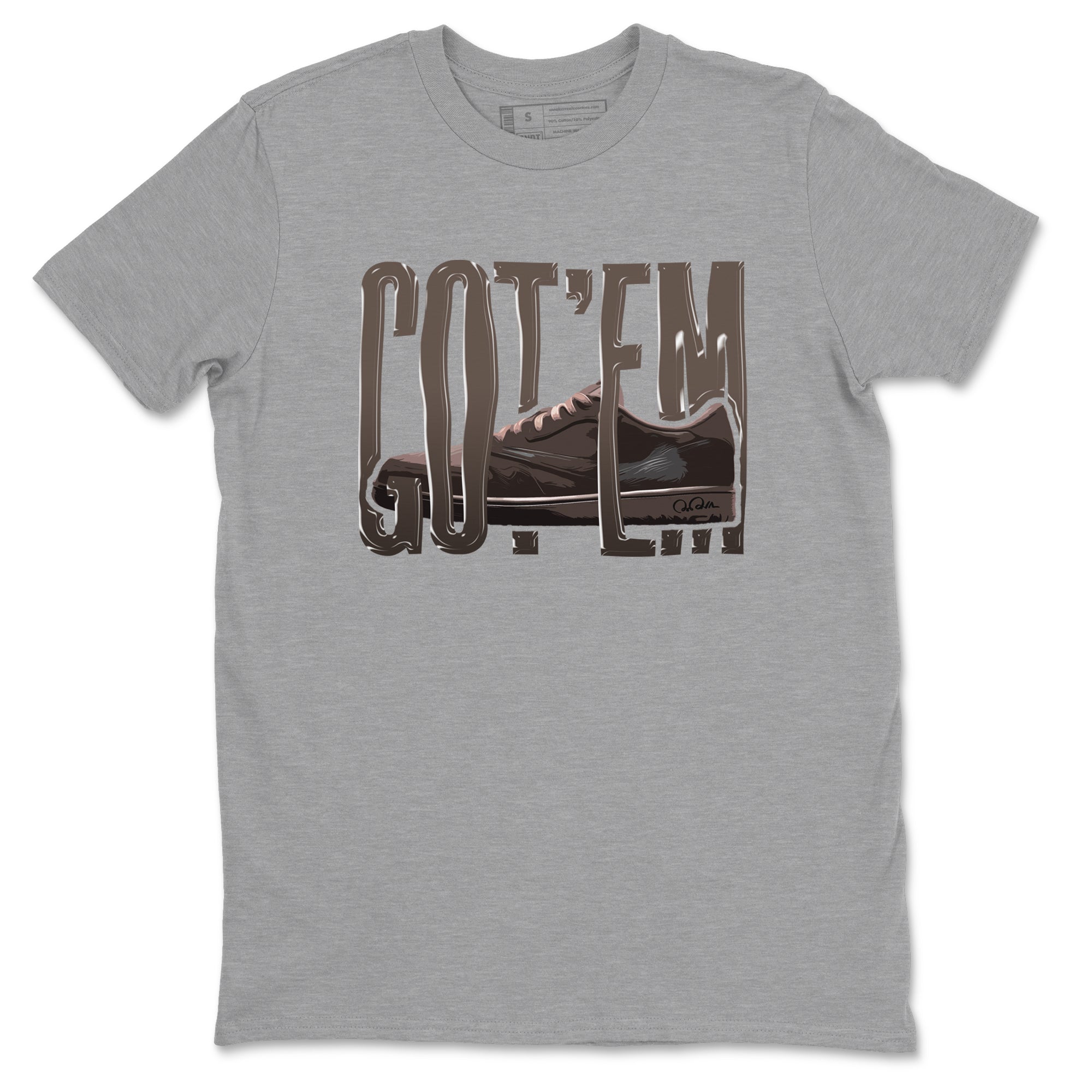 Air Jordan 1 Travis Scott Velvet Brown shirts to match jordans Wiggling Gotem sneaker tees Air Jordan 1 Travis Scott Velvet Brown best t-shirts to wear with jordans SNRT Sneaker Tees unisex cotton Heather Grey 2 shirts