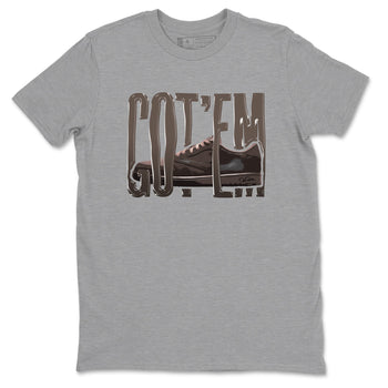 Air Jordan 1 Travis Scott Velvet Brown shirts to match jordans Wiggling Gotem sneaker tees Air Jordan 1 Travis Scott Velvet Brown best t-shirts to wear with jordans SNRT Sneaker Tees unisex cotton Heather Grey 2 shirts