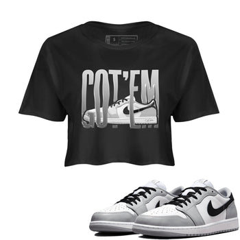 1s Wolf Grey shirts to match jordans Wiggling Gotem sneaker match tees Air Jordan 1 Wolf Grey SNRT Sneaker Tees streetwear brand Black 1 crop tee