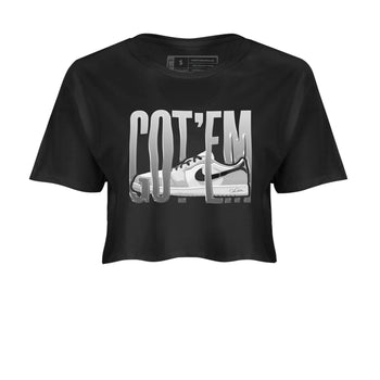 1s Wolf Grey shirts to match jordans Wiggling Gotem sneaker match tees Air Jordan 1 Wolf Grey SNRT Sneaker Tees streetwear brand Black 2 crop tee