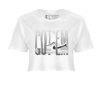 1s Wolf Grey shirts to match jordans Wiggling Gotem sneaker match tees Air Jordan 1 Wolf Grey SNRT Sneaker Tees streetwear brand White 2 crop tee