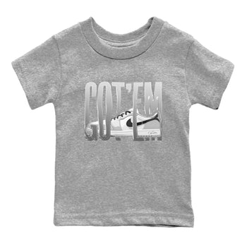 1s Wolf Grey shirts to match jordans Wiggling Gotem sneaker match tees Air Jordan 1 Wolf Grey SNRT Sneaker Tees streetwear brand Baby and Youth Heather Grey 2 cotton tee