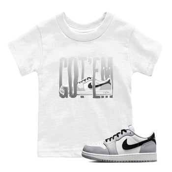 1s Wolf Grey shirts to match jordans Wiggling Gotem sneaker match tees Air Jordan 1 Wolf Grey SNRT Sneaker Tees streetwear brand Baby and Youth White 1 cotton tee