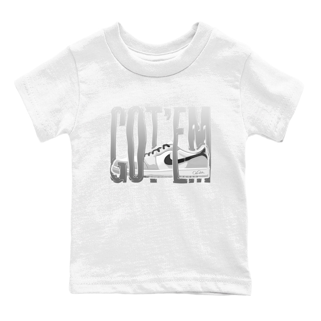 1s Wolf Grey shirts to match jordans Wiggling Gotem sneaker match tees Air Jordan 1 Wolf Grey SNRT Sneaker Tees streetwear brand Baby and Youth White 2 cotton tee