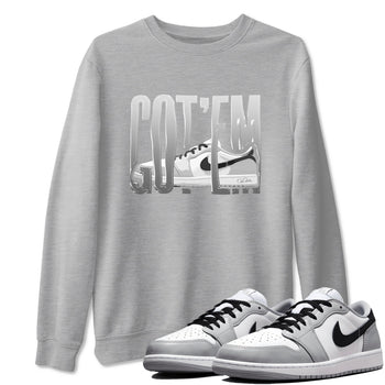 1s Wolf Grey shirts to match jordans Wiggling Gotem sneaker match tees Air Jordan 1 Wolf Grey SNRT Sneaker Tees streetwear brand Heather Grey 1 unisex cotton tee