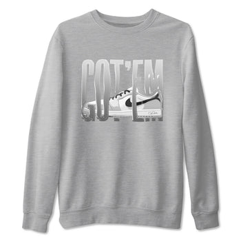 1s Wolf Grey shirts to match jordans Wiggling Gotem sneaker match tees Air Jordan 1 Wolf Grey SNRT Sneaker Tees streetwear brand Heather Grey 2 unisex cotton tee