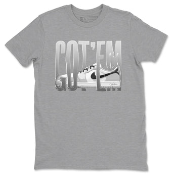 1s Wolf Grey shirts to match jordans Wiggling Gotem sneaker match tees Air Jordan 1 Wolf Grey SNRT Sneaker Tees streetwear brand Heather Grey 2 unisex cotton tee
