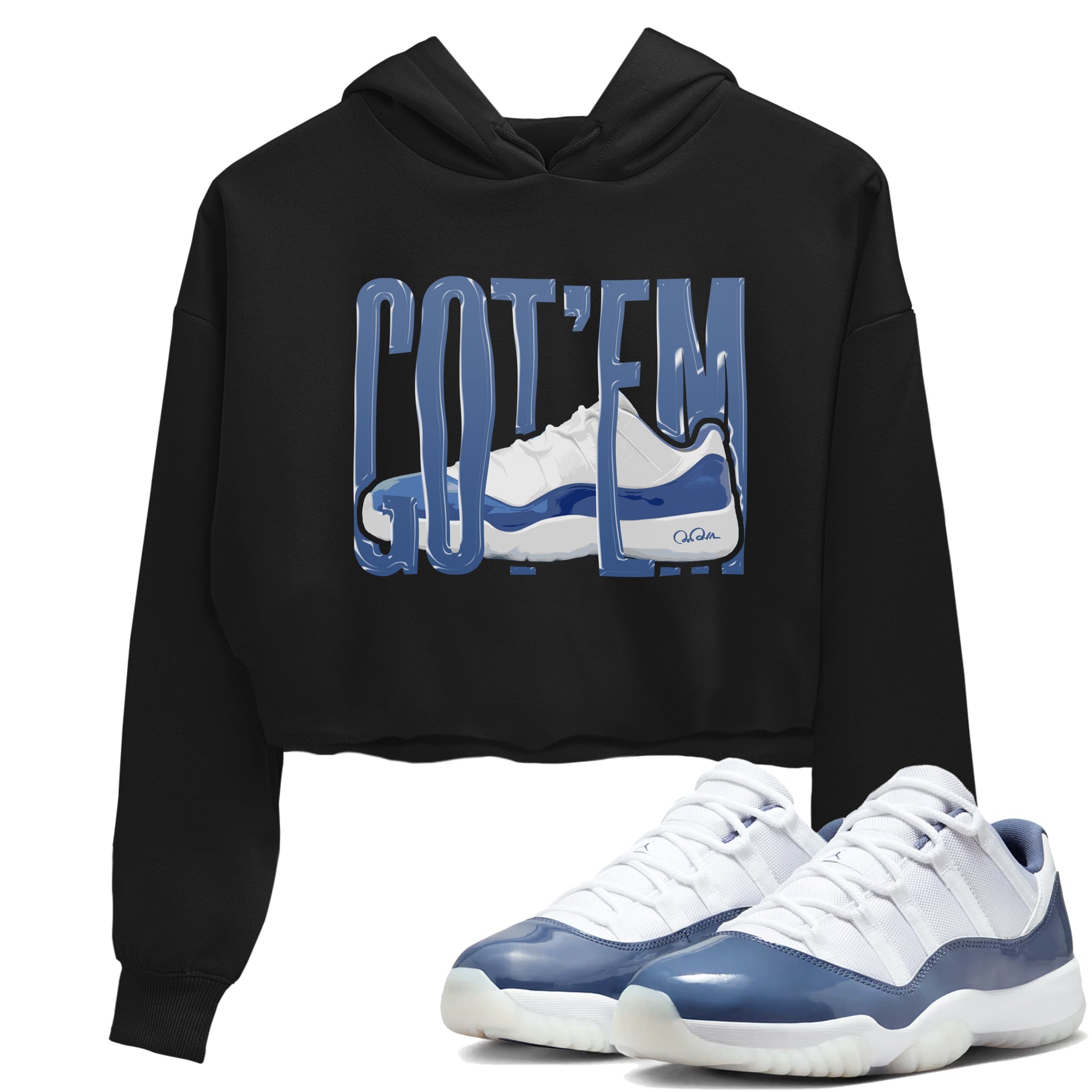 11s Diffused Blue Shirts To Match Jordans Wiggling Gotem sneaker match tees Air Jordan 11 Diffused Blue Tee SNRT Sneaker Release Tees unisex cotton Black 1 Crop Shirts