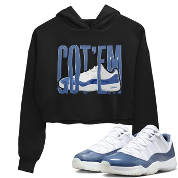 11s Diffused Blue Shirts To Match Jordans Wiggling Gotem sneaker match tees Air Jordan 11 Diffused Blue Tee SNRT Sneaker Release Tees unisex cotton Black 1 Crop Shirts