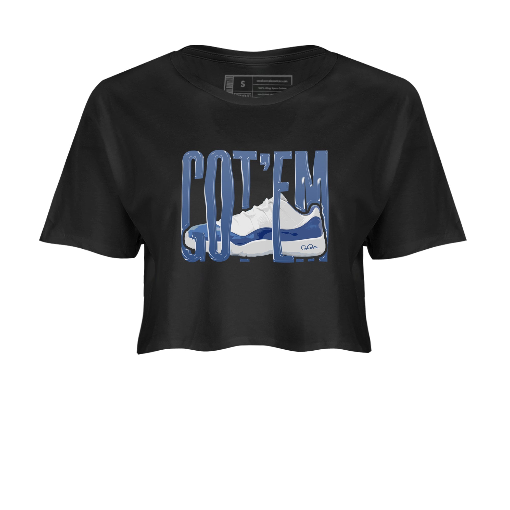 11s Diffused Blue Shirts To Match Jordans Wiggling Gotem sneaker match tees Air Jordan 11 Diffused Blue Tee SNRT Sneaker Release Tees unisex cotton Black 2 Crop Shirts