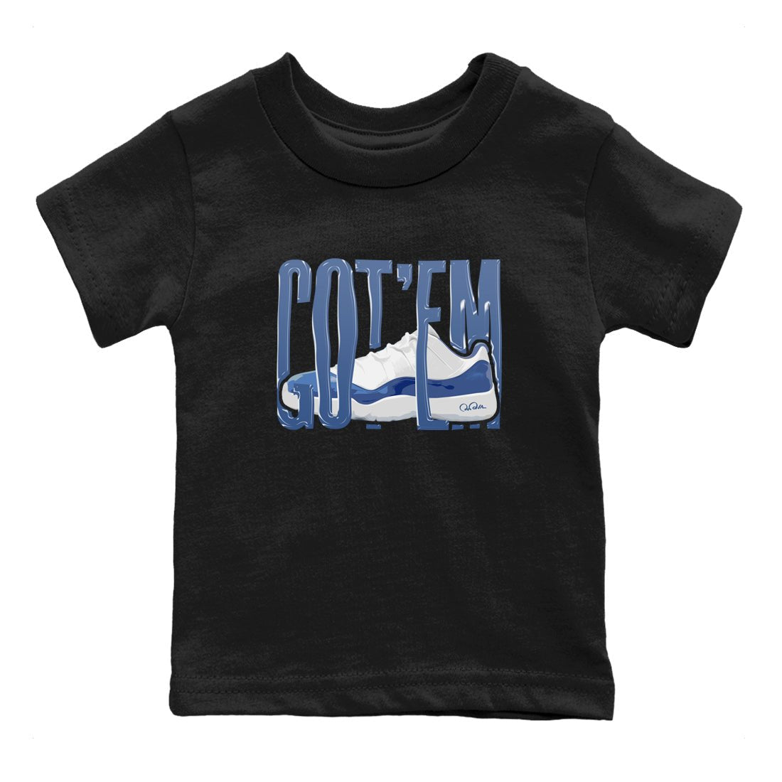 11s Diffused Blue Shirts To Match Jordans Wiggling Gotem sneaker match tees Air Jordan 11 Diffused Blue Tee SNRT Sneaker Release Tees Youth Baby Black 2 crew neck shirts