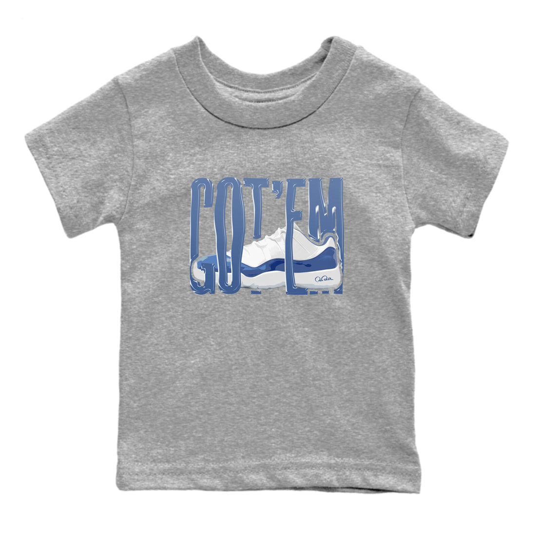 11s Diffused Blue Shirts To Match Jordans Wiggling Gotem sneaker match tees Air Jordan 11 Diffused Blue Tee SNRT Sneaker Release Tees Youth Baby Heather Grey 2 crew neck shirts