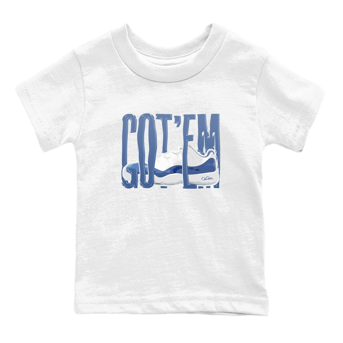 11s Diffused Blue Shirts To Match Jordans Wiggling Gotem sneaker match tees Air Jordan 11 Diffused Blue Tee SNRT Sneaker Release Tees Youth Baby White 2 crew neck shirts