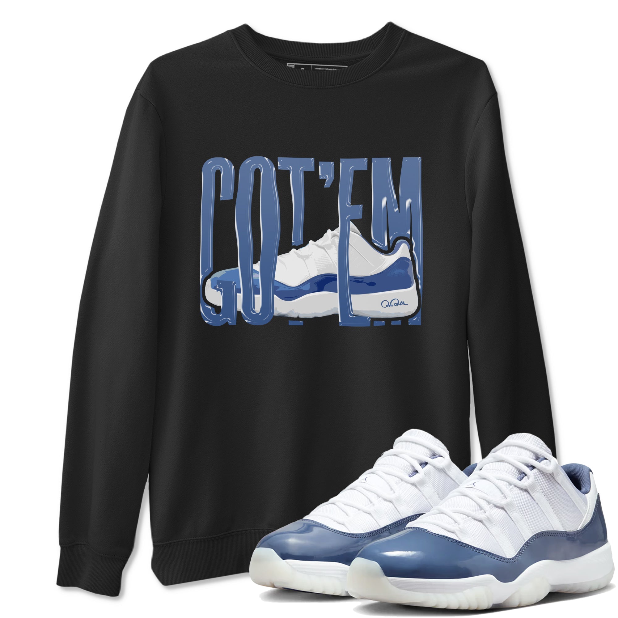 11s Diffused Blue Shirts To Match Jordans Wiggling Gotem sneaker match tees Air Jordan 11 Diffused Blue Tee SNRT Sneaker Release Tees unisex cotton Black 1 crew neck shirts