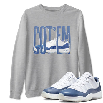 11s Diffused Blue Shirts To Match Jordans Wiggling Gotem sneaker match tees Air Jordan 11 Diffused Blue Tee SNRT Sneaker Release Tees unisex cotton Heather Grey 1 crew neck shirts