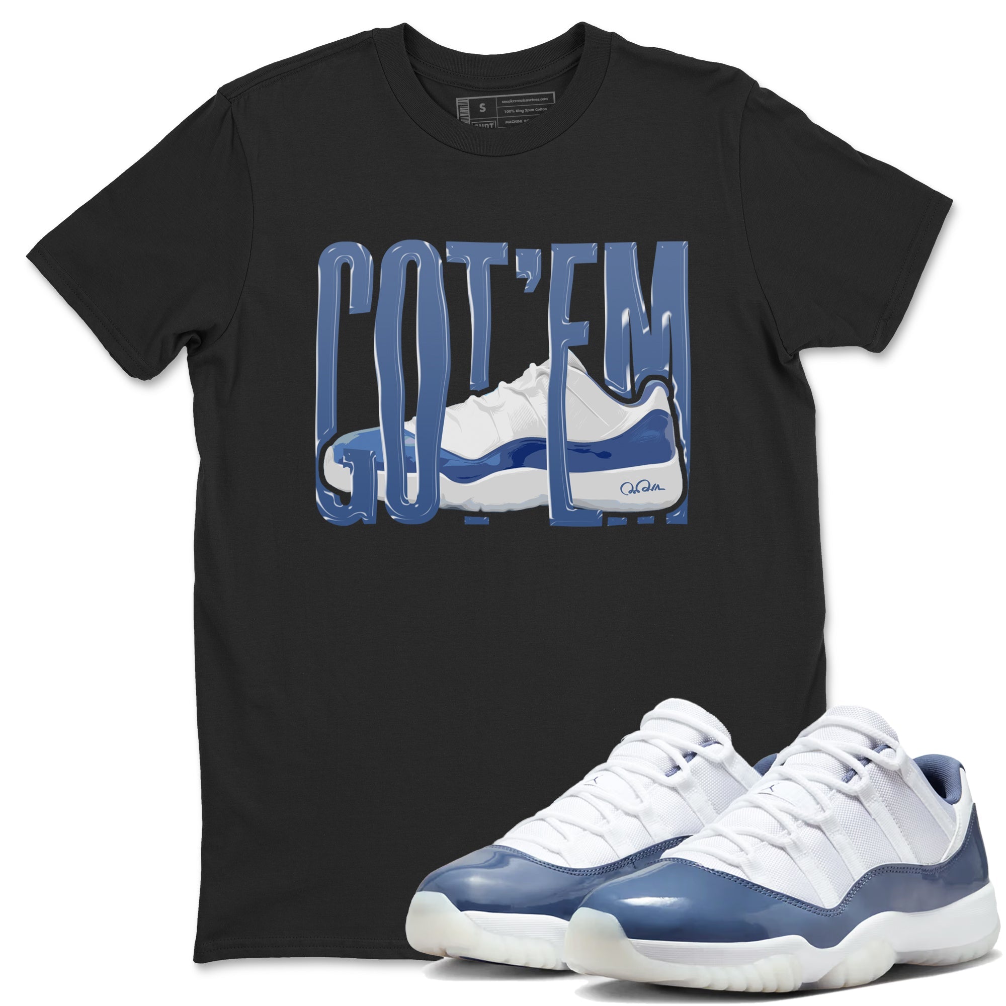 11s Diffused Blue Shirts To Match Jordans Wiggling Gotem sneaker match tees Air Jordan 11 Diffused Blue Tee SNRT Sneaker Release Tees unisex cotton Black 1 crew neck shirts