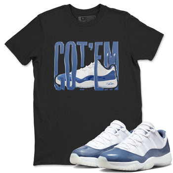 11s Diffused Blue Shirts To Match Jordans Wiggling Gotem sneaker match tees Air Jordan 11 Diffused Blue Tee SNRT Sneaker Release Tees unisex cotton Black 1 crew neck shirts