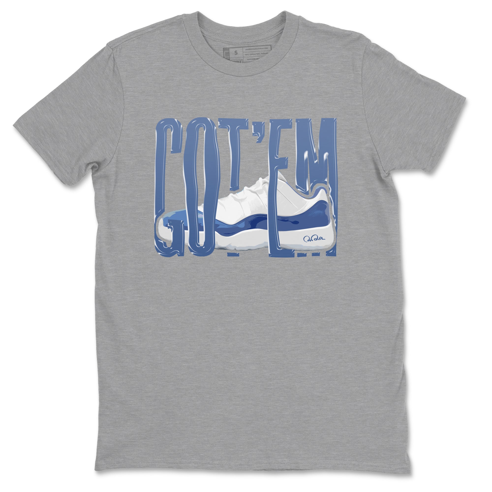 11s Diffused Blue Shirts To Match Jordans Wiggling Gotem sneaker match tees Air Jordan 11 Diffused Blue Tee SNRT Sneaker Release Tees unisex cotton Heather Grey 2 crew neck shirts