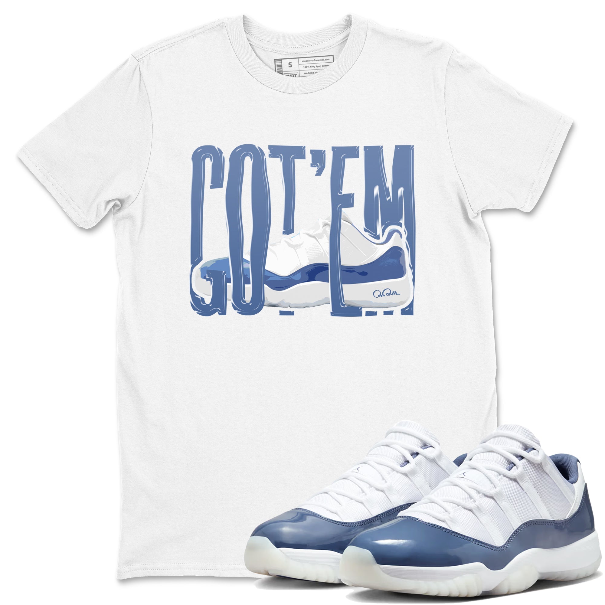 11s Diffused Blue Shirts To Match Jordans Wiggling Gotem sneaker match tees Air Jordan 11 Diffused Blue Tee SNRT Sneaker Release Tees unisex cotton White 1 crew neck shirts