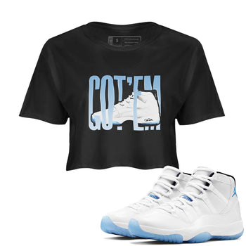11s Retro Legend Blue shirts to match jordans Wiggling Gotem sneaker match tees Air Jordan 11 Legend Blue best t shirts to wear with jordans SNRT Sneaker Tees unisex cotton Black 1 crop tee