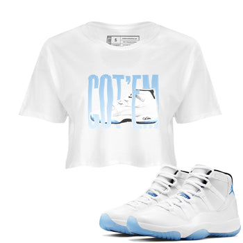 11s Retro Legend Blue shirts to match jordans Wiggling Gotem sneaker match tees Air Jordan 11 Legend Blue best t shirts to wear with jordans SNRT Sneaker Tees unisex cotton White 1 crop tee