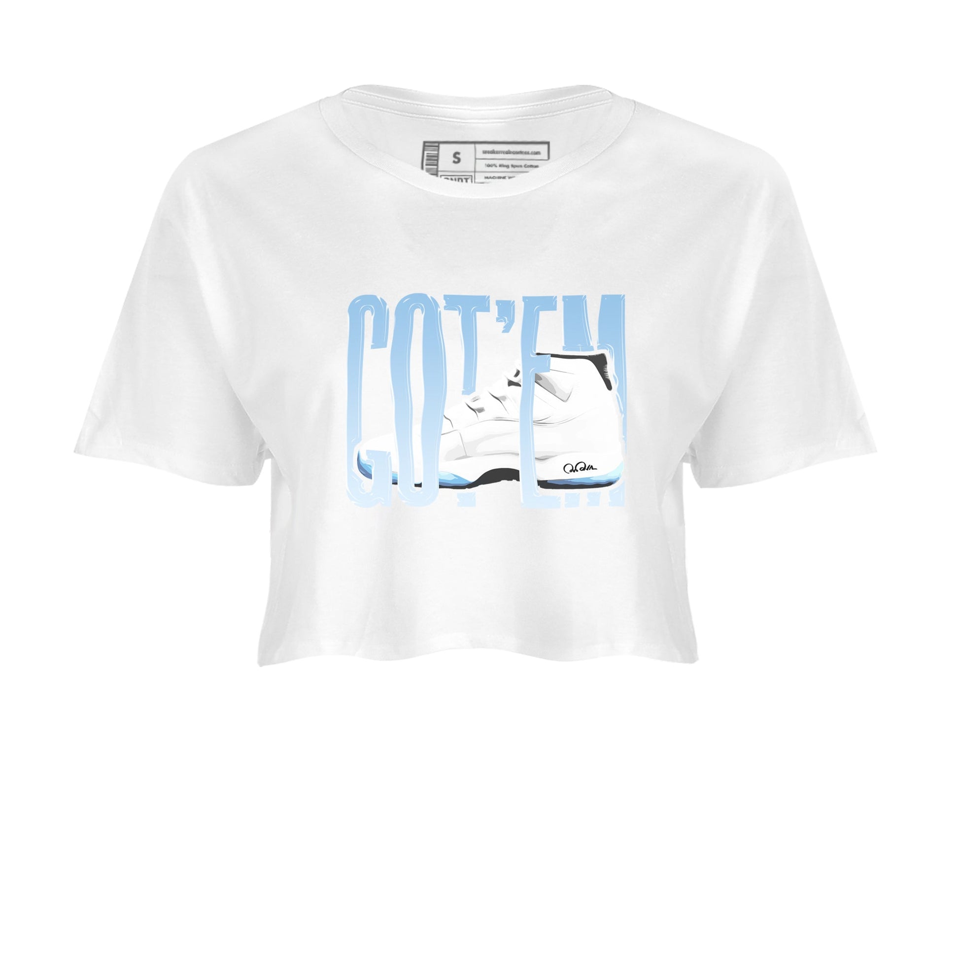 11s Retro Legend Blue shirts to match jordans Wiggling Gotem sneaker match tees Air Jordan 11 Legend Blue best t shirts to wear with jordans SNRT Sneaker Tees unisex cotton White 2 crop tee