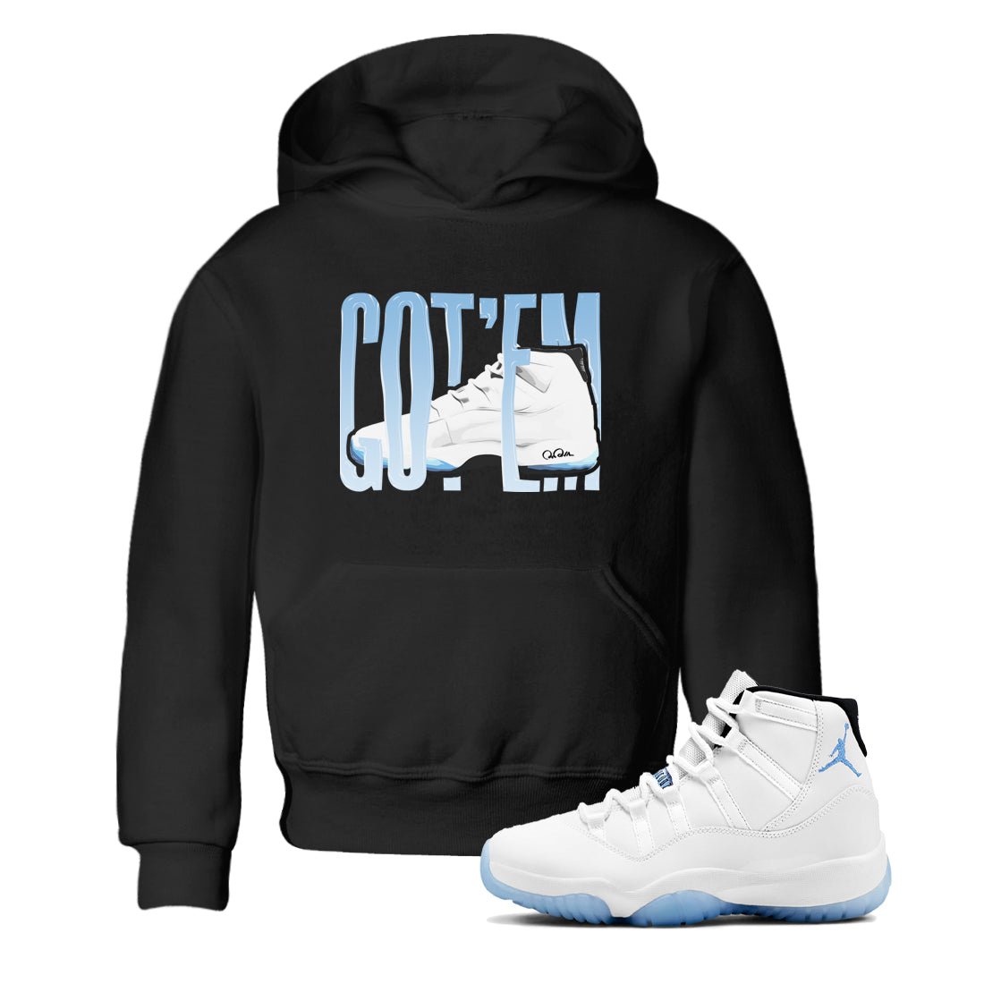 11s Retro Legend Blue shirts to match jordans Wiggling Gotem sneaker match tees Air Jordan 11 Legend Blue best t shirts to wear with jordans SNRT Sneaker Tees Youth Baby Black 1 tee