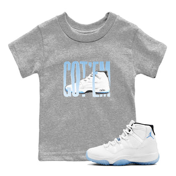 11s Retro Legend Blue shirts to match jordans Wiggling Gotem sneaker match tees Air Jordan 11 Legend Blue best t shirts to wear with jordans SNRT Sneaker Tees Youth Baby Heather Grey 1 tee