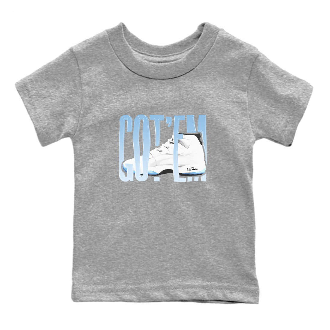 11s Retro Legend Blue shirts to match jordans Wiggling Gotem sneaker match tees Air Jordan 11 Legend Blue best t shirts to wear with jordans SNRT Sneaker Tees Youth Baby Heather Grey 2 tee