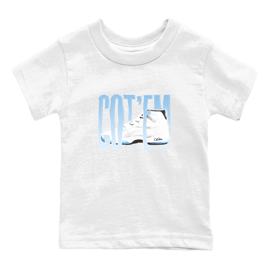 11s Retro Legend Blue shirts to match jordans Wiggling Gotem sneaker match tees Air Jordan 11 Legend Blue best t shirts to wear with jordans SNRT Sneaker Tees Youth Baby White 2 tee