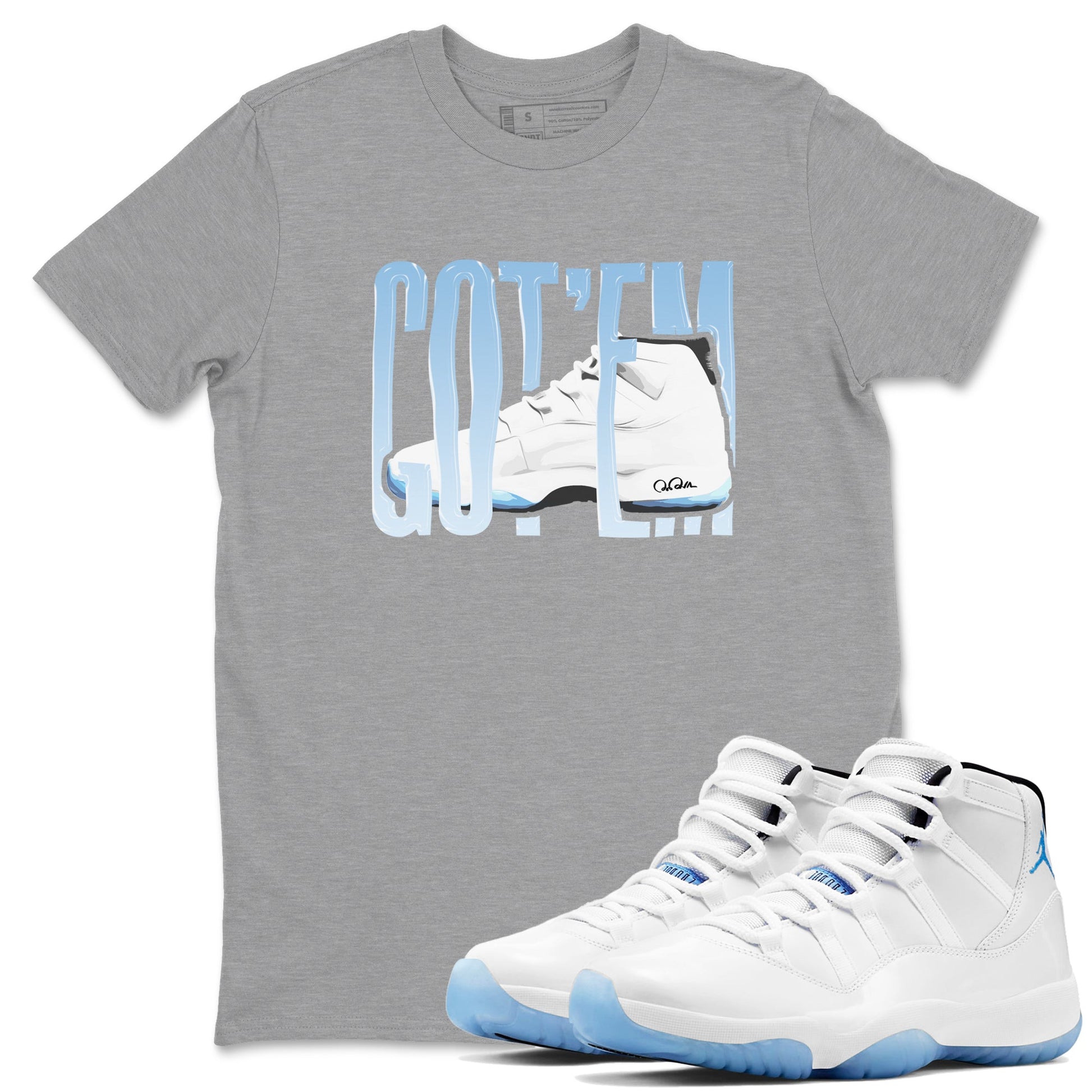 11s Retro Legend Blue shirts to match jordans Wiggling Gotem sneaker match tees Air Jordan 11 Legend Blue best t shirts to wear with jordans SNRT Sneaker Tees unisex cotton Heather Grey 1 shirts