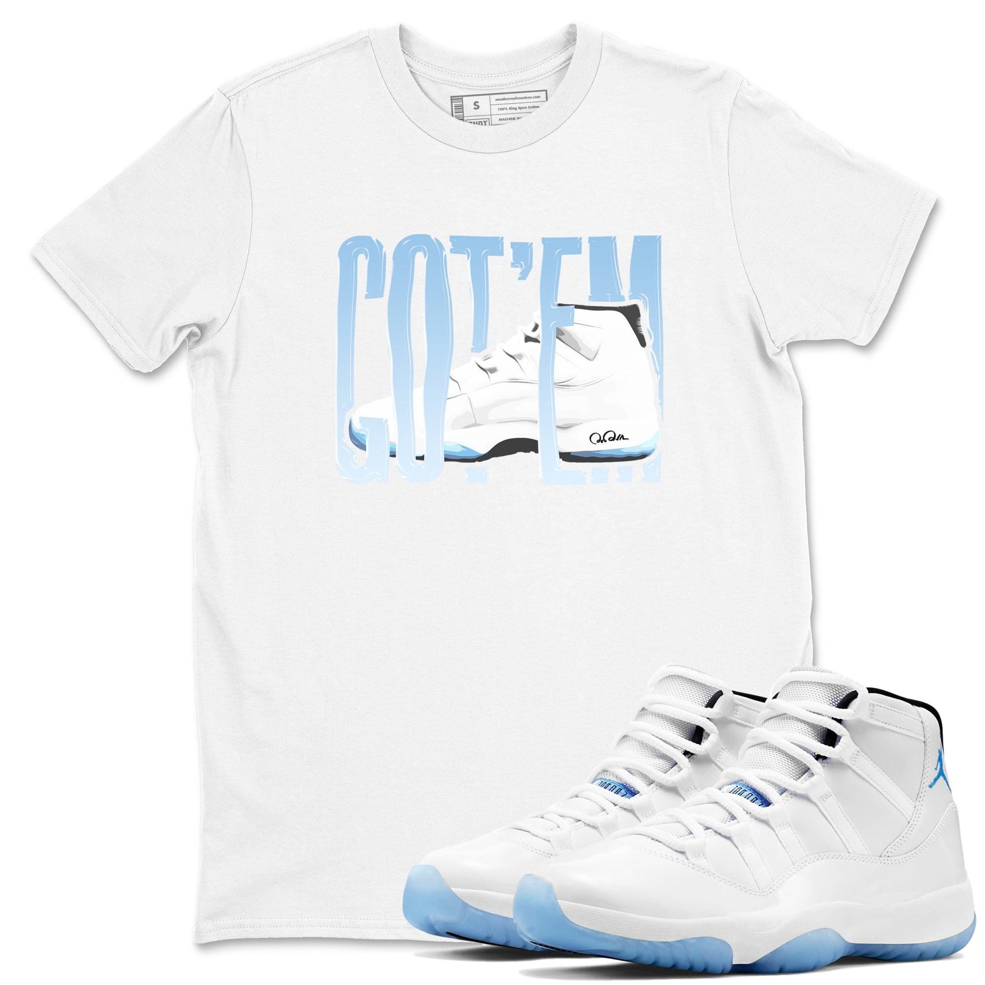 11s Retro Legend Blue shirts to match jordans Wiggling Gotem sneaker match tees Air Jordan 11 Legend Blue best t shirts to wear with jordans SNRT Sneaker Tees unisex cotton White 1 shirts