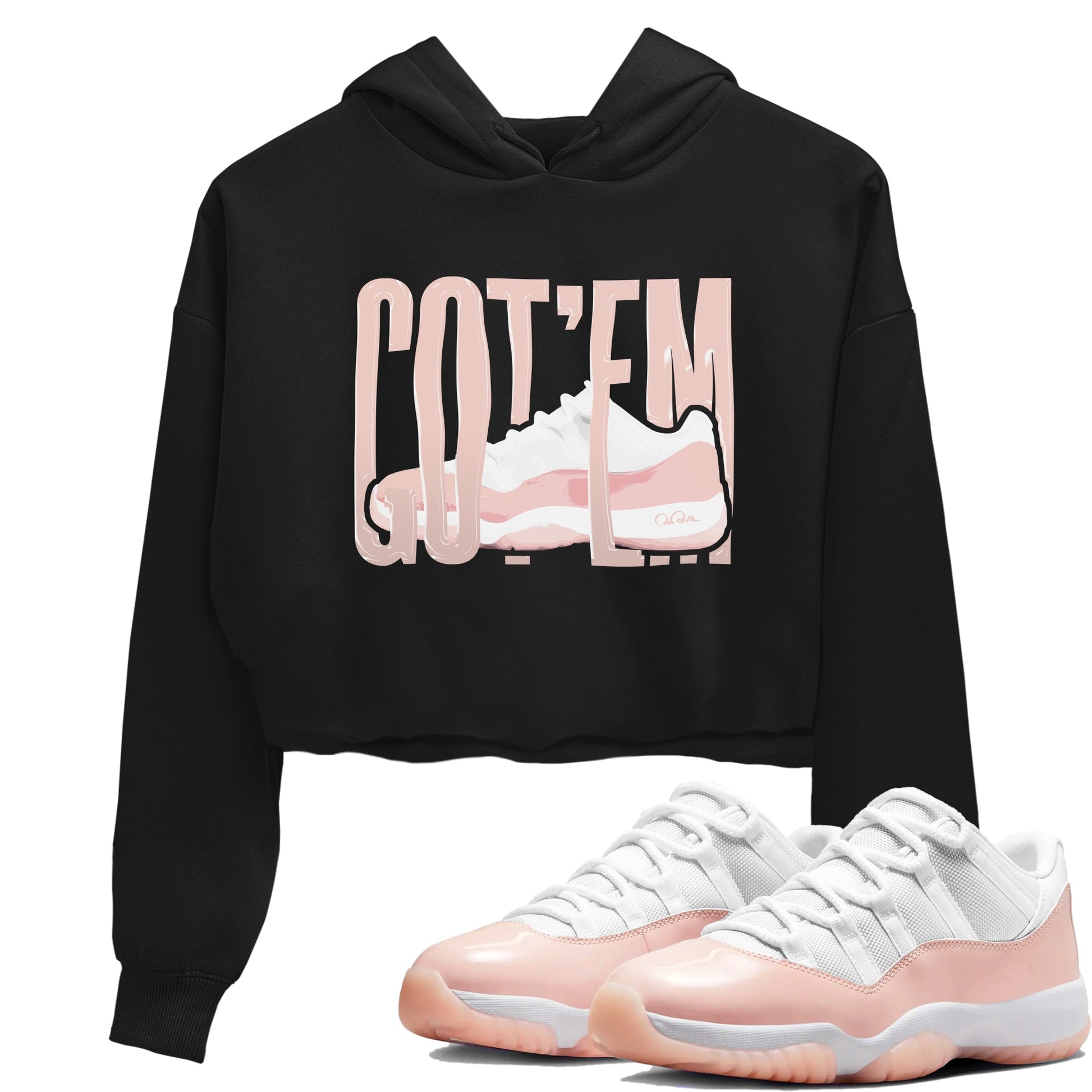 11s Legend Pink shirts to match jordans Wiggling Gotem sneaker match tees Air Jordan 11 Legend Pink SNRT Sneaker Tees streetwear brand Black 1 crop tee