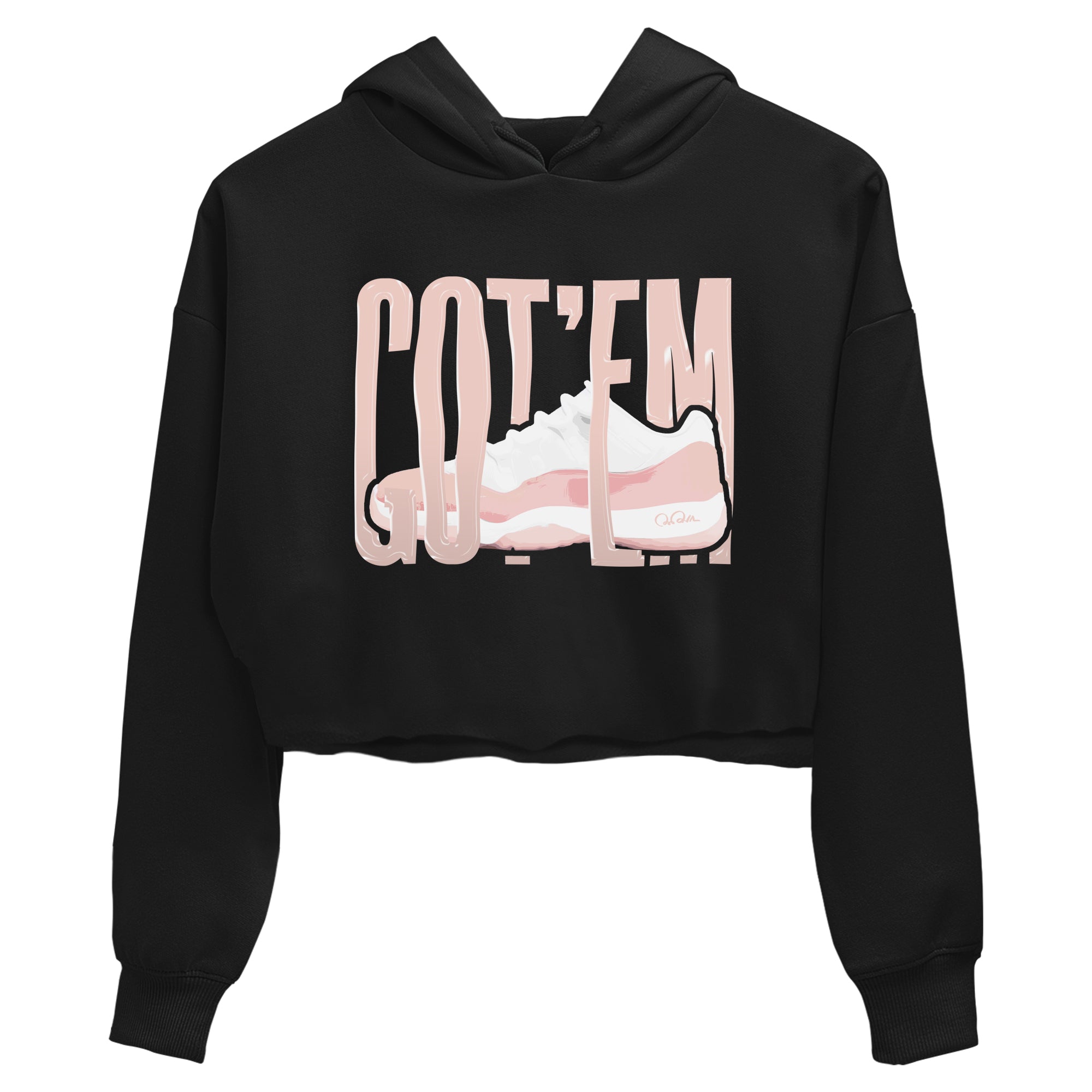 11s Legend Pink shirts to match jordans Wiggling Gotem sneaker match tees Air Jordan 11 Legend Pink SNRT Sneaker Tees streetwear brand Black 2 crop tee