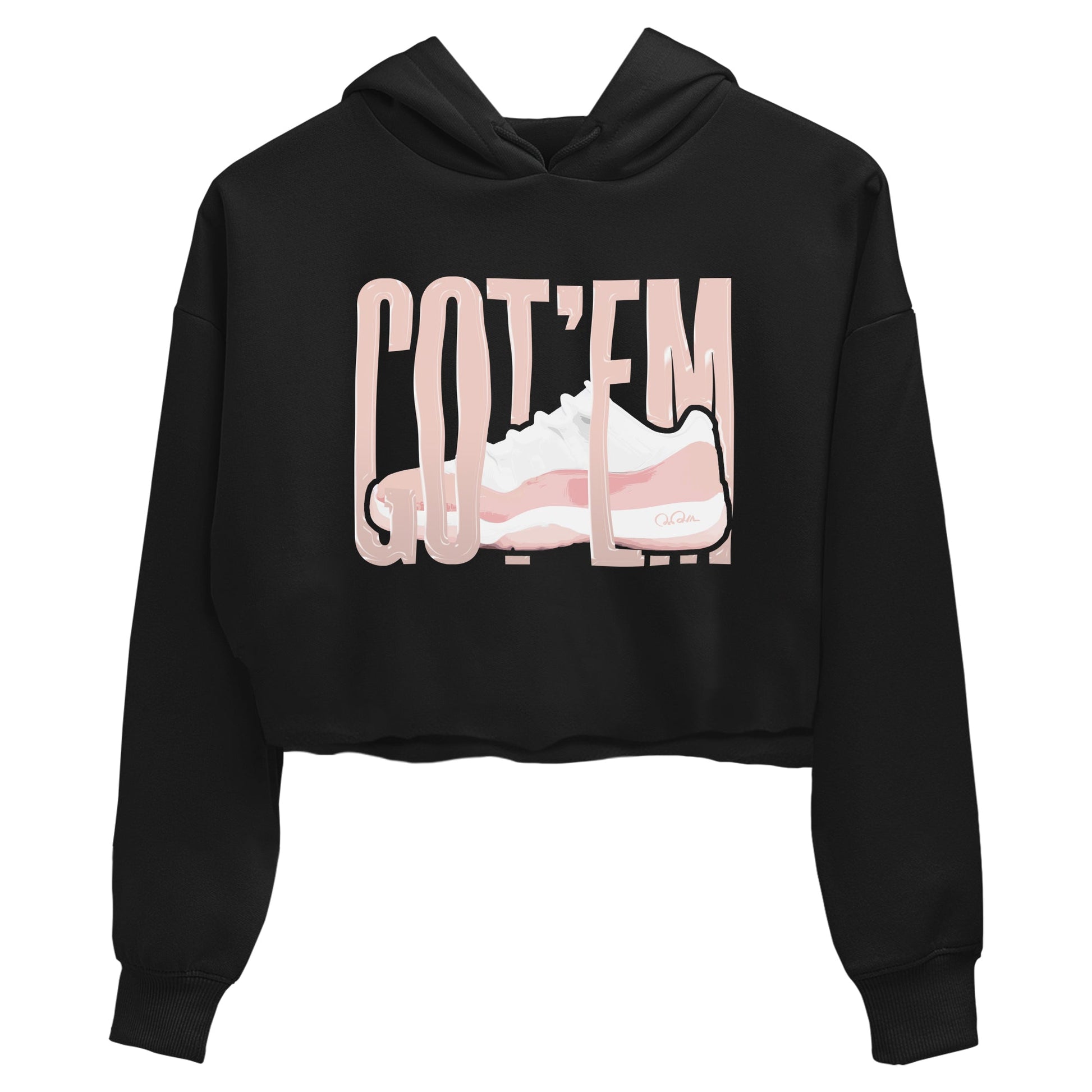 11s Legend Pink shirts to match jordans Wiggling Gotem sneaker match tees Air Jordan 11 Legend Pink SNRT Sneaker Tees streetwear brand Black 2 crop tee