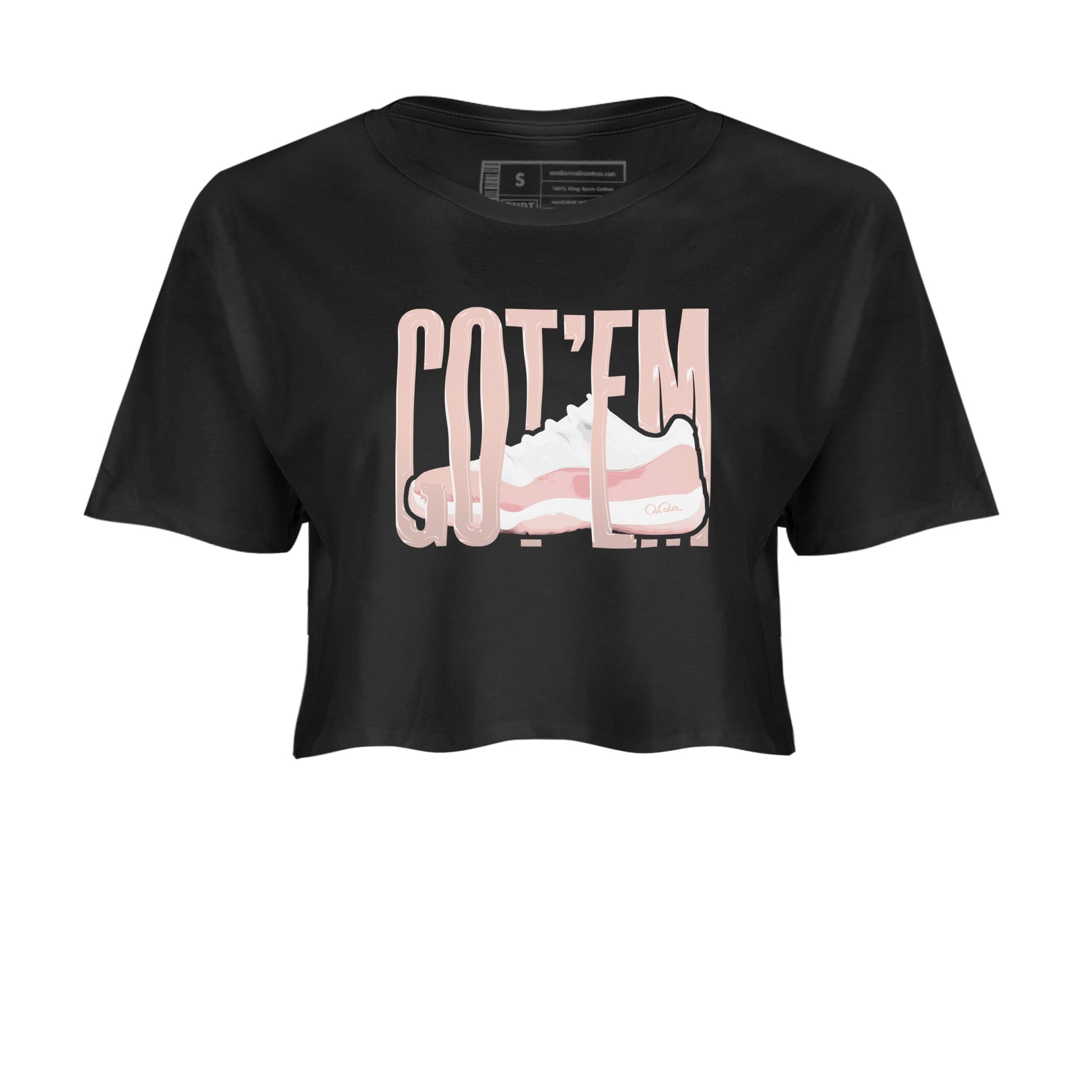 11s Legend Pink shirts to match jordans Wiggling Gotem sneaker match tees Air Jordan 11 Legend Pink SNRT Sneaker Tees streetwear brand Black 2 crop tee