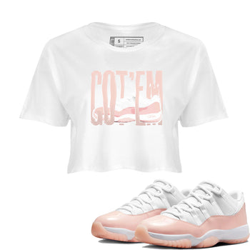 11s Legend Pink shirts to match jordans Wiggling Gotem sneaker match tees Air Jordan 11 Legend Pink SNRT Sneaker Tees streetwear brand White 1 crop tee