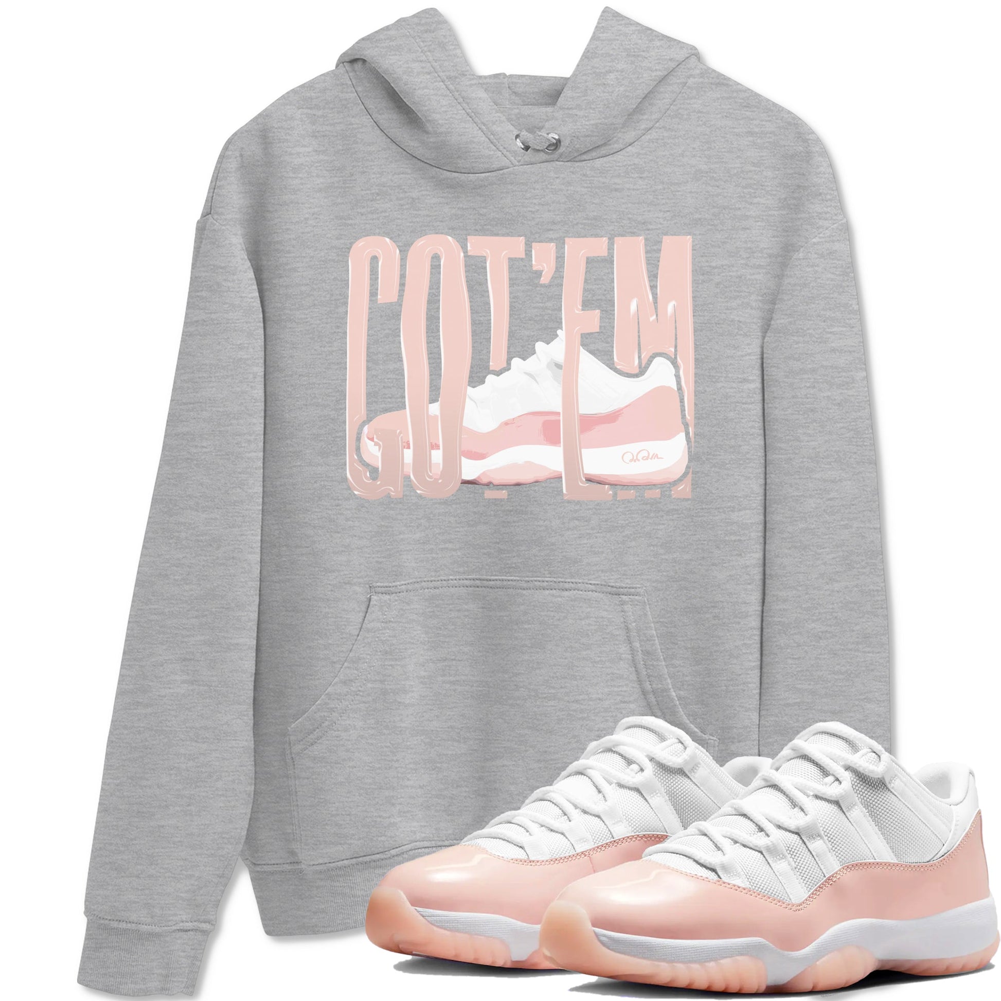 11s Legend Pink shirts to match jordans Wiggling Gotem sneaker match tees Air Jordan 11 Legend Pink SNRT Sneaker Tees streetwear brand Heather Grey 1 unisex cotton tee