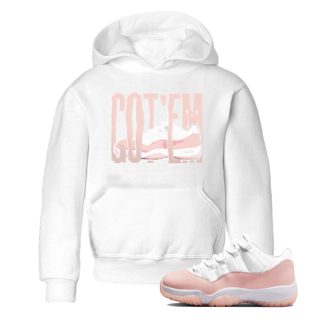 11s Legend Pink shirts to match jordans Wiggling Gotem sneaker match tees Air Jordan 11 Legend Pink SNRT Sneaker Tees streetwear brand Baby and Youth White 1 cotton tee