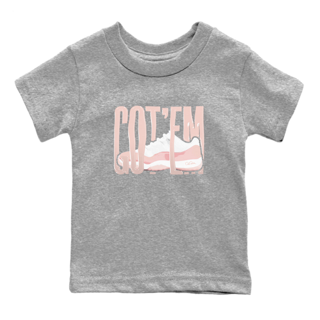 11s Legend Pink shirts to match jordans Wiggling Gotem sneaker match tees Air Jordan 11 Legend Pink SNRT Sneaker Tees streetwear brand Baby and Youth Heather Grey 2 cotton tee