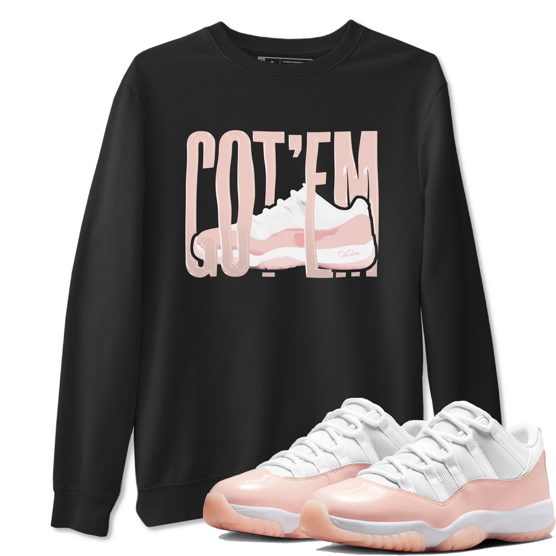 11s Legend Pink shirts to match jordans Wiggling Gotem sneaker match tees Air Jordan 11 Legend Pink SNRT Sneaker Tees streetwear brand Black 1 unisex cotton tee